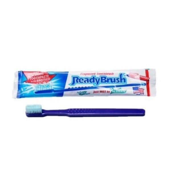 Ready Brush Pre-Pasted Toothbrush Adult 39 Tuft Soft Individually Wrapped 144/Pk