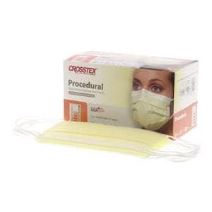 Crosstex Procedure Mask ASTM Level 2 Yellow Adult 50/Bx