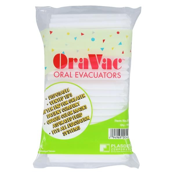 OraVac Bendable HVE Tips Vented Dental Drawings 100/Bg