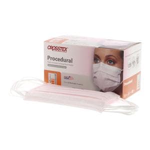 Crosstex Procedure Mask ASTM Level 2 Pink Adult 50/Bx, 40 BX/CA