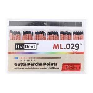 ML.029 Hand Rolled Gutta Percha Points Black 100/Bx