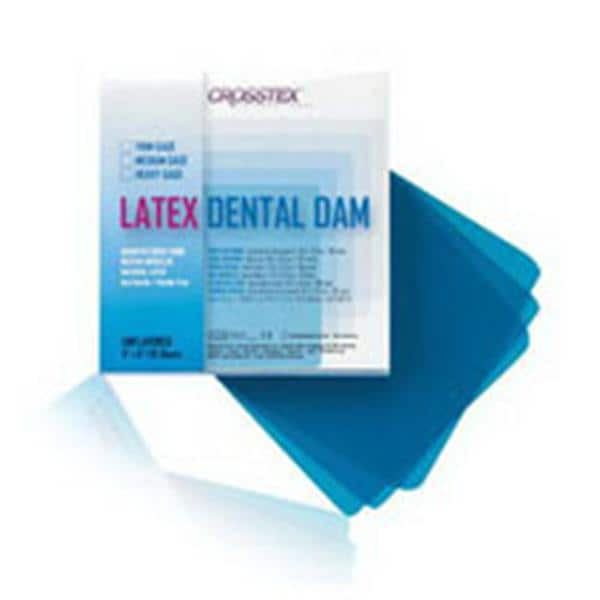 Latex Rubber Dam 6 in x 6 in Medium Gauge Blue Unflavored 36/Bx