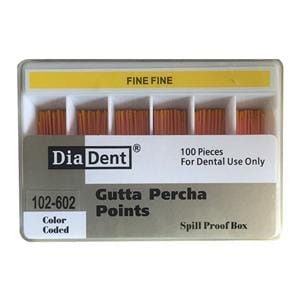 Hand Rolled Gutta Percha Points Fine-Fine Yellow 100/Bx