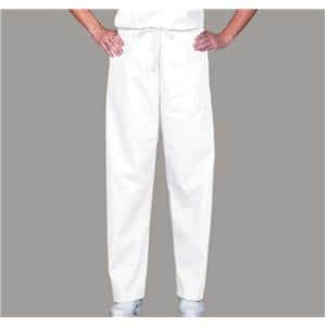 Scrub Pant 1 Pocket Medium White Unisex Ea