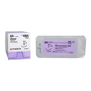 Visorb Suture 4-0 18" Polyglycolic Acid Braid NPS-2 Undyed 12/Bx