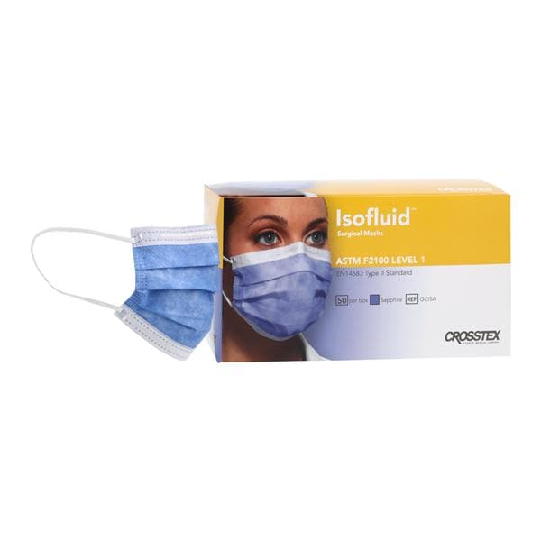 Isofluid Mask ASTM Level 1 Anti-Fog Sapphire 50/Bx, 40 BX/CA