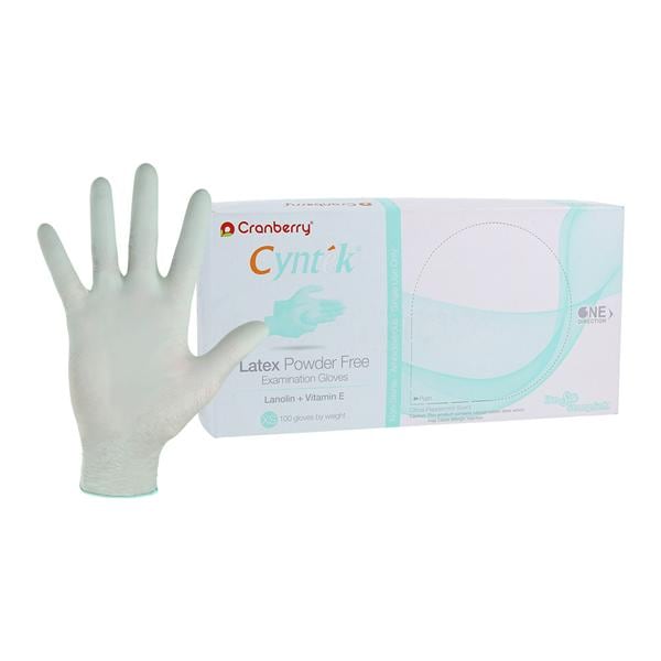 Cyntek Latex Exam Gloves X-Small Winter Green Non-Sterile, 10 BX/CA