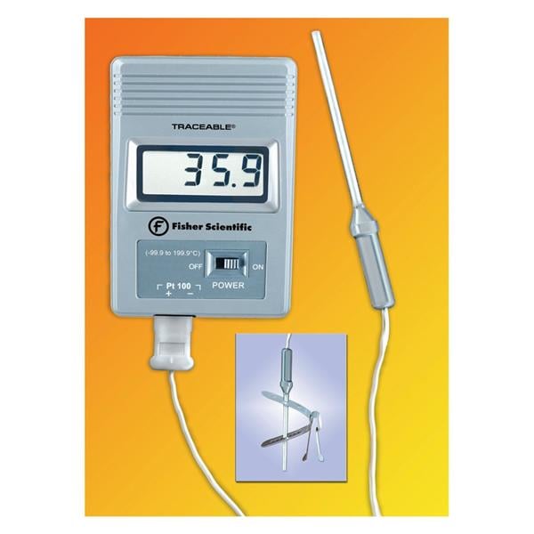 Traceable RTD Platinum Laboratory Thermometer -99.9 to 199.9C Ea