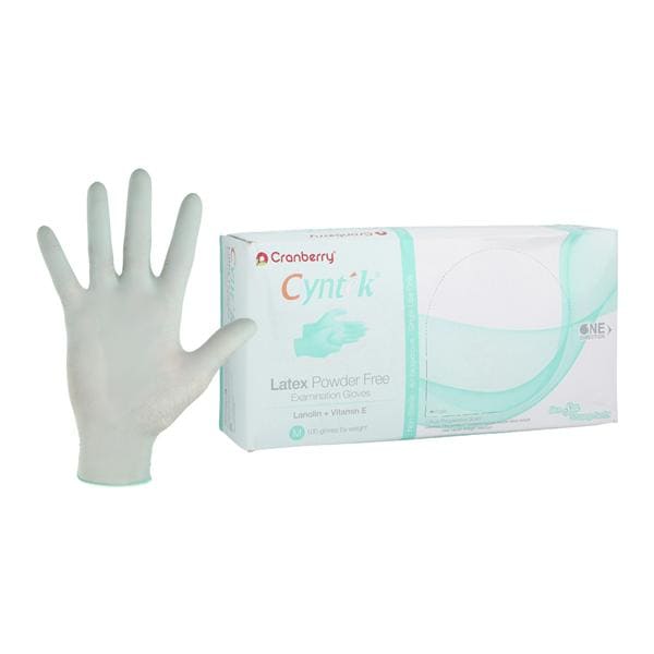 Cyntek Latex Exam Gloves Medium Winter Green Non-Sterile, 10 BX/CA