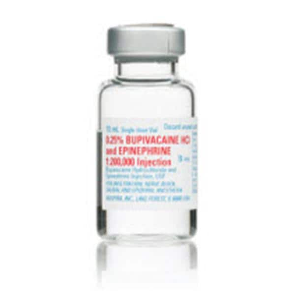 Bupivacaine HCl Epinephrine Injection 0.25% 1:200,000 SDV 10mL 10/Bx