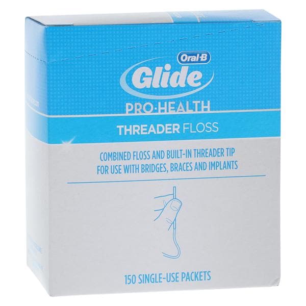 Glide Floss Threader Unwaxed Single Use Packets 150/Bx, 65 BX/CA