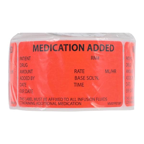 Label Medication Added Fluorescent Red MdVsn Paper 15/16x1-1/2" 1" Core 333/Rl