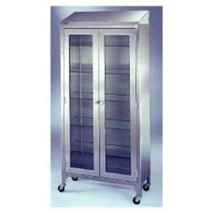 Paul Cabinet 2 Glass Doors/5 Shelves Stainless Steel Ea