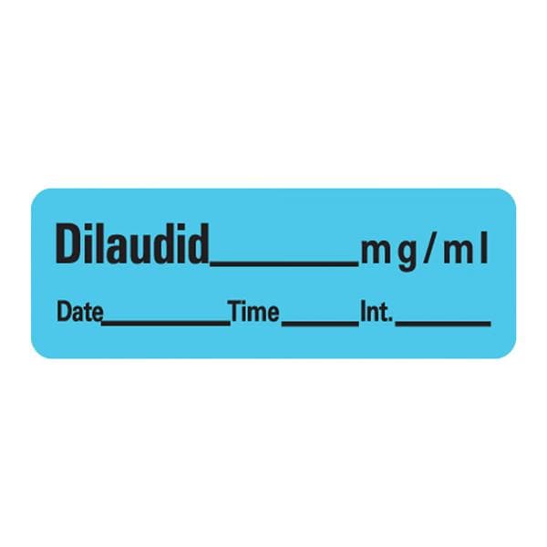 Anesthesia Label DTI Dilaudid mg/mL Blue 1-1/2x1/2" 1/Rl