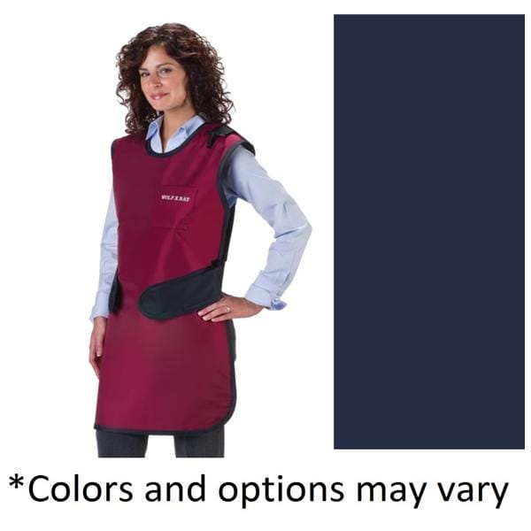 Easy Wrap X-Ray Apron Navy Unisex Lightweight 24x42" .5mm Equivalence W/ Clr Ea