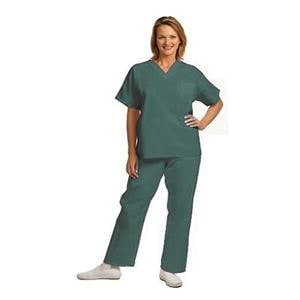 Fashion Seal Scrub Shirt V-Neck 1 Pocket Short Sleeves X-Large Teal Unisex Ea