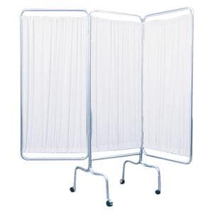 Privacy Screen Aluminum 3 Panel White Ea