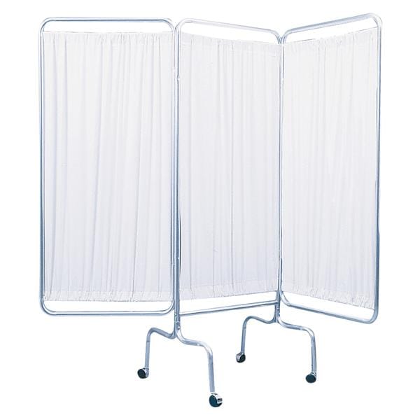 Privacy Screen Aluminum 3 Panel White Ea