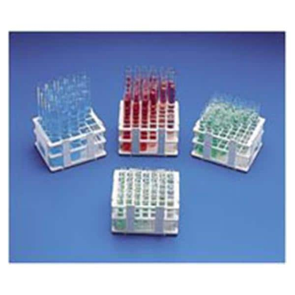 No-Wire Test Tube Rack 16mm/ Half-Size 30 Place White Ea