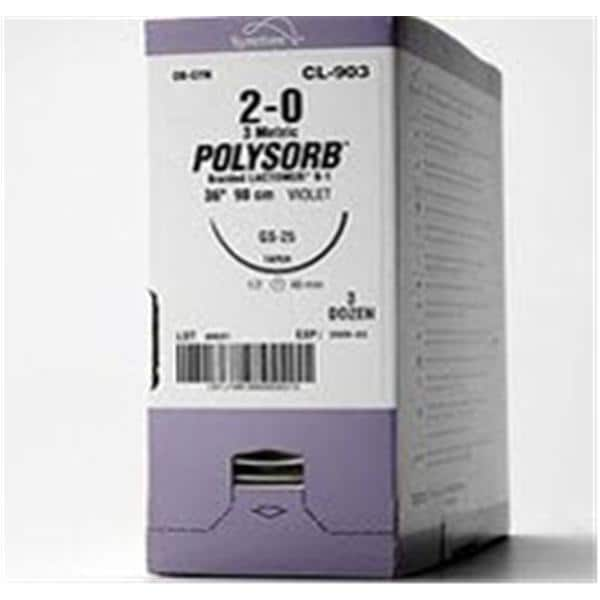 Polysorb Suture 0 30" Polyester Braid V-30 Violet 36/Ca