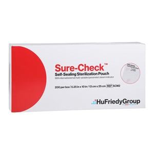 Sure-Check Sterilization Pouch 5.25 in x 10 in 200/Bx, 10 BX/CA