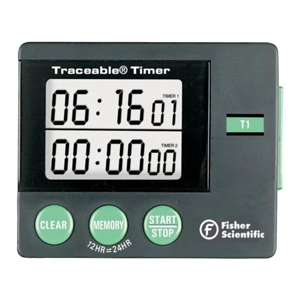 Traceable Two-Memory Timer 23 Hours, 59 Minutes, 59 Seconds Audible Alarm Ea