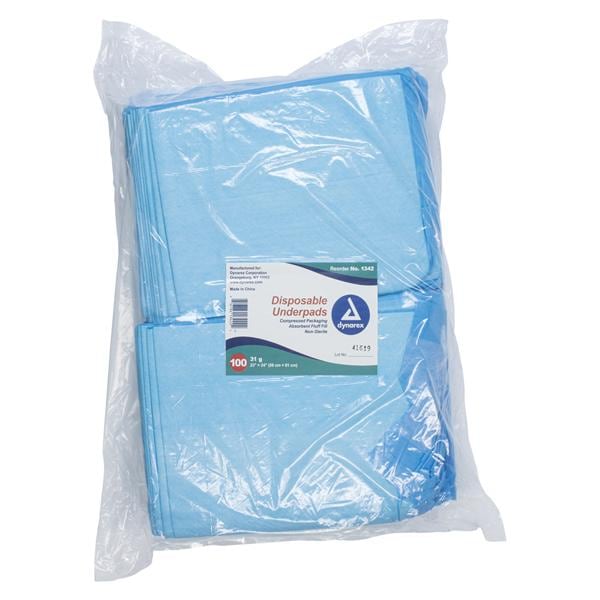 Incontinence Underpad Unisex 23x24" High Absorbency Blue 200/Ca