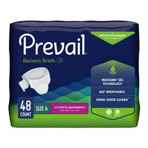 Prevail Incontinence Brief Unisex 62-73" Heavy Green Odor Guard 4x12/Ca