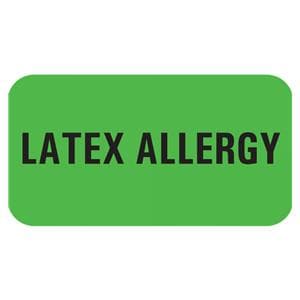 Label "Latex Allergy" .75x1.5" Green 1000/Rl 1000/Rl