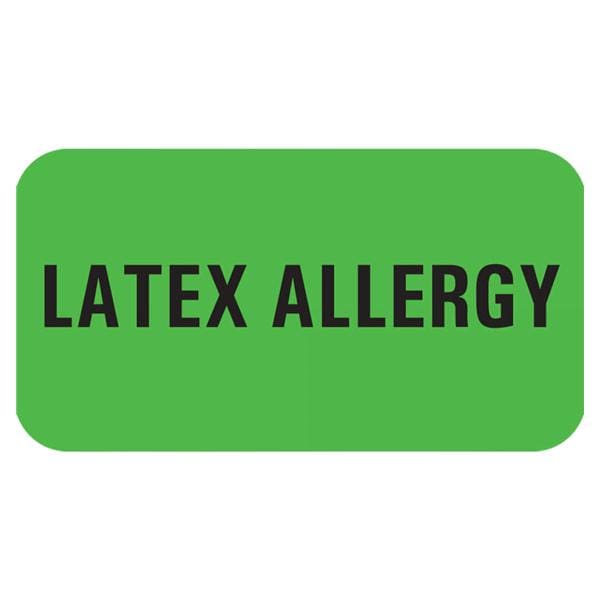 Label "Latex Allergy" .75x1.5" Green 1000/Rl 1000/Rl