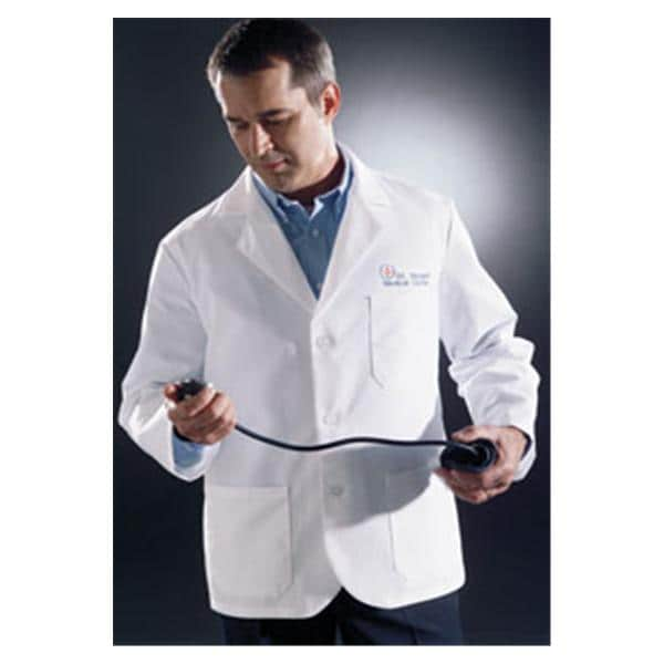 Consultation Lab Coat 3 Pockets Long Sleeves 30 in White Mens Ea