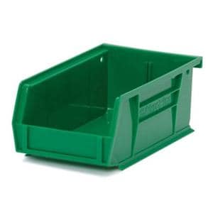 Organizer Bin Green Heavy Duty Polymer With Label Slot 4-1/8x7-3/8x3" Ea