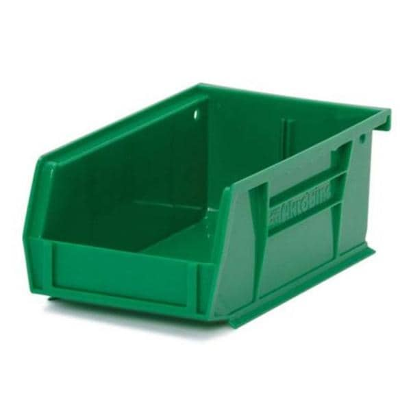 Organizer Bin Green Heavy Duty Polymer With Label Slot 4-1/8x7-3/8x3" Ea