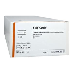 Self-Cath Intermittent Catheter Straight Tip PVC/Siliconized Surface 16Fr