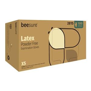 BeeSure Latex Exam Gloves X-Small White Non-Sterile