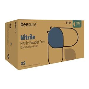 BeeSure Nitrile Exam Gloves X-Small Light Blue Non-Sterile, 10 BX/CA