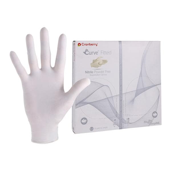 Curve Nitrile Exam Gloves Pro White Non-Sterile