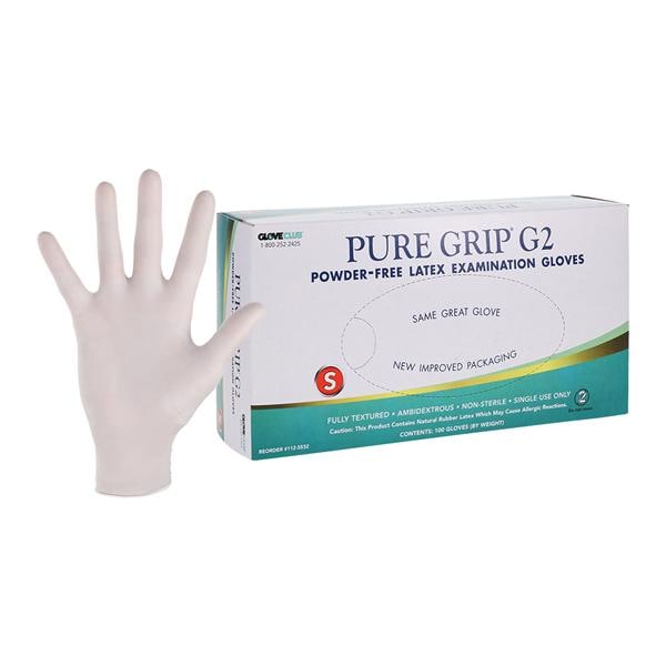 Pure Grip G2 Latex Exam Gloves Small White Non-Sterile, 20 BX/CA