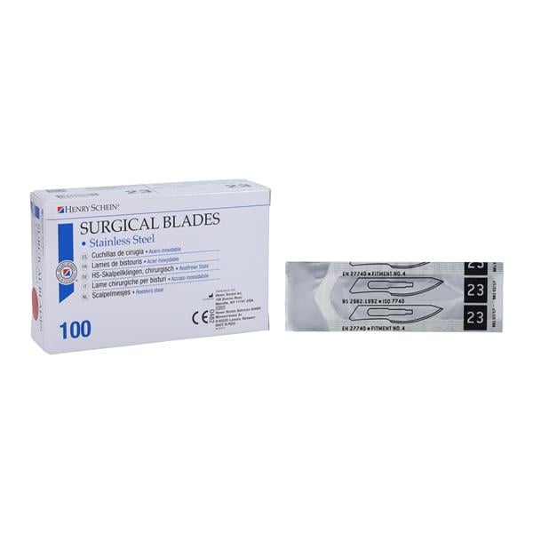 Blade Surgical #23 Stainless Steel Sterile 100/Bx