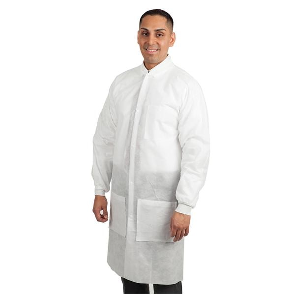 Maxi-Gard Protective Lab Coat SMS X-Large White 10/Pk