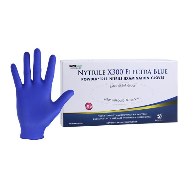 Nytrile X300 Nitrile Exam Gloves X-Small Electra Blue Non-Sterile