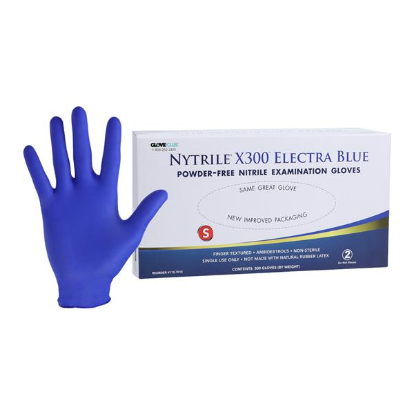 Nytrile X300 Nitrile Exam Gloves Small Electra Blue Non-Sterile, 10 BX/CA