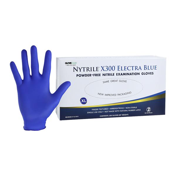 Nytrile X300 Nitrile Exam Gloves X-Large Electra Blue Non-Sterile