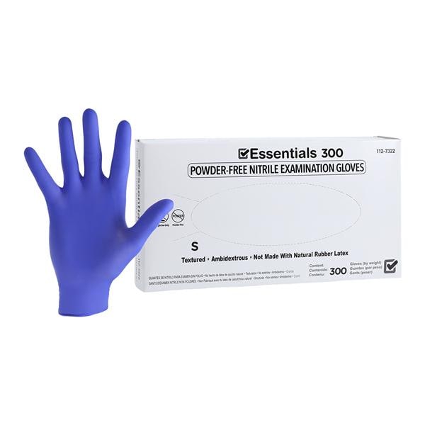 Essentials 300 Nitrile Exam Gloves Small Indigo Non-Sterile, 10 BX/CA