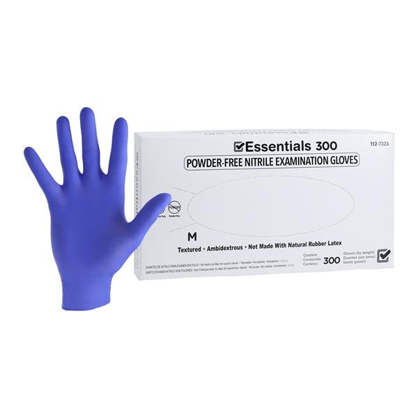 Essentials 300 Nitrile Exam Gloves Medium Indigo Non-Sterile, 10 BX/CA