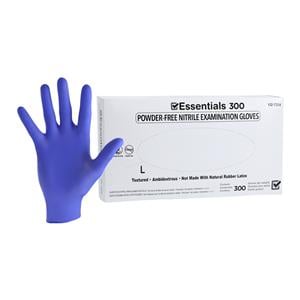 Essentials 300 Nitrile Exam Gloves Large Indigo Non-Sterile, 10 BX/CA