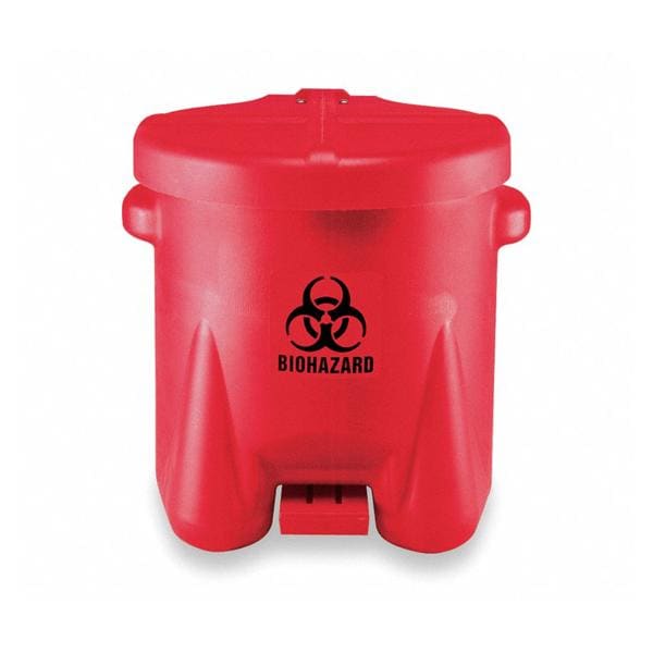 Eagle Biohazard Container 10gal Red 22x18x18" Polyethylene Ea