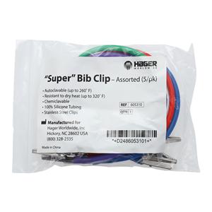 Super Bib Clip Assorted Silicone 5/Pk