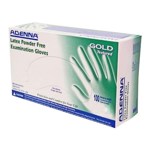 Gold Latex Exam Gloves X-Large White Non-Sterile