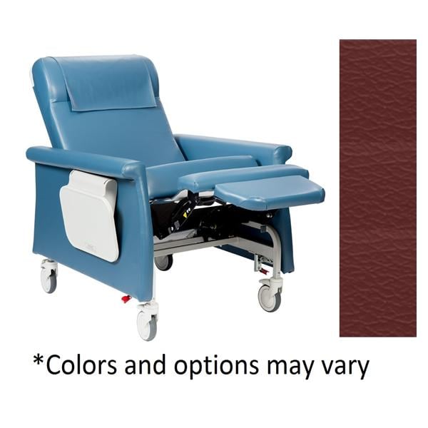 CareCliner Elite XL Patient Recliner Seamless Upholstery Burgundy Ea